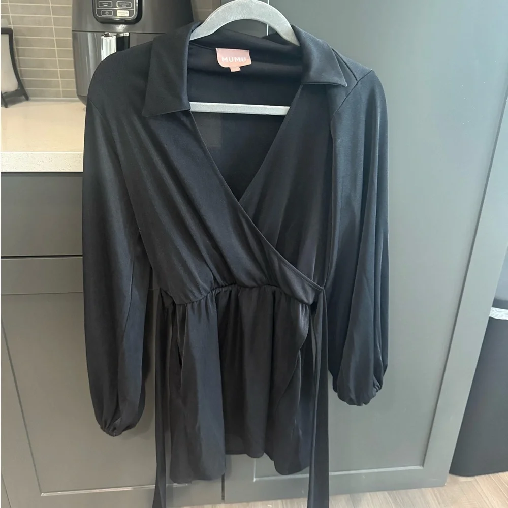 Show Me Your MuMu Black Collared Dress - Picture 2 of 4